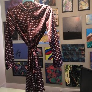 Shirt Dress - Print Navy and Red